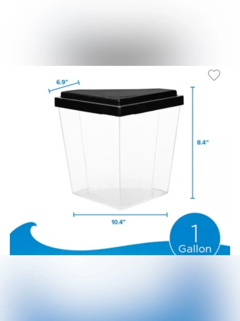 Top Fin Corner Plastic Aquarium Kit with Lid